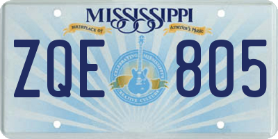 MS license plate ZQE805