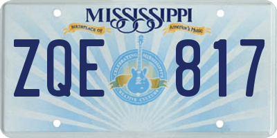 MS license plate ZQE817
