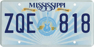 MS license plate ZQE818