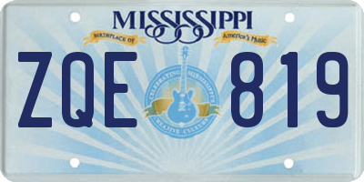 MS license plate ZQE819