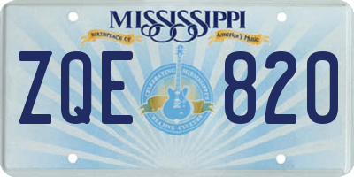MS license plate ZQE820