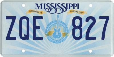 MS license plate ZQE827