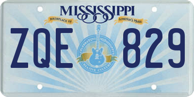 MS license plate ZQE829