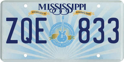 MS license plate ZQE833