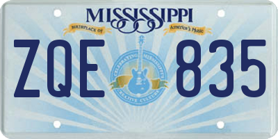 MS license plate ZQE835