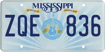 MS license plate ZQE836
