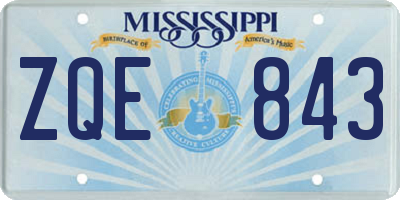 MS license plate ZQE843