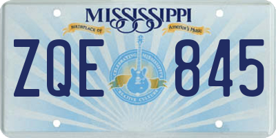 MS license plate ZQE845