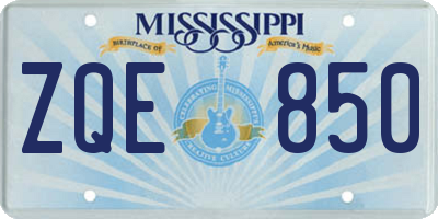 MS license plate ZQE850