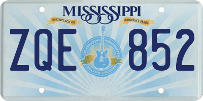 MS license plate ZQE852