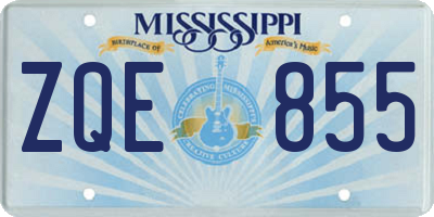 MS license plate ZQE855