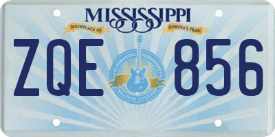 MS license plate ZQE856