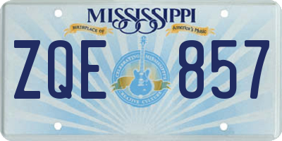 MS license plate ZQE857