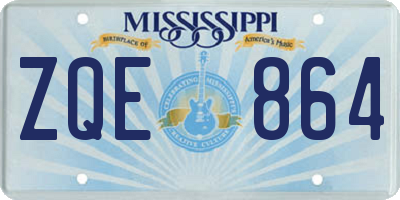 MS license plate ZQE864