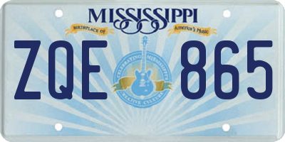 MS license plate ZQE865