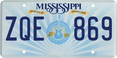 MS license plate ZQE869