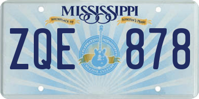MS license plate ZQE878
