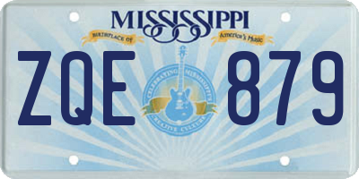 MS license plate ZQE879