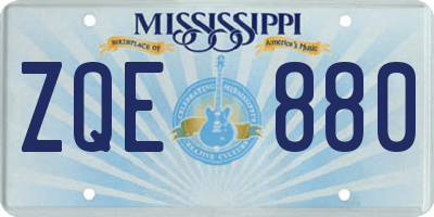 MS license plate ZQE880