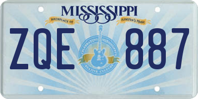 MS license plate ZQE887