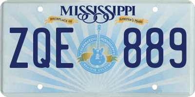 MS license plate ZQE889
