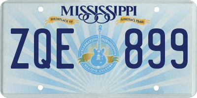 MS license plate ZQE899