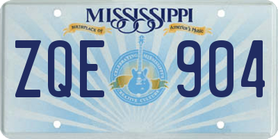 MS license plate ZQE904