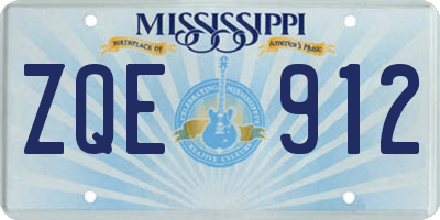 MS license plate ZQE912