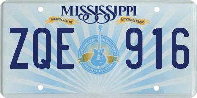MS license plate ZQE916