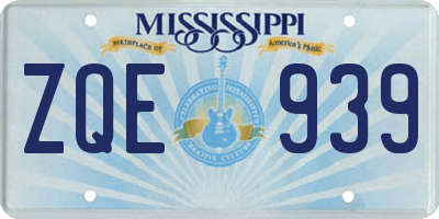 MS license plate ZQE939