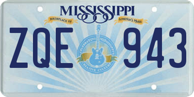 MS license plate ZQE943