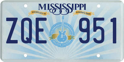 MS license plate ZQE951
