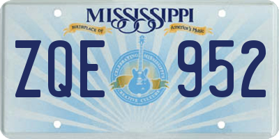 MS license plate ZQE952