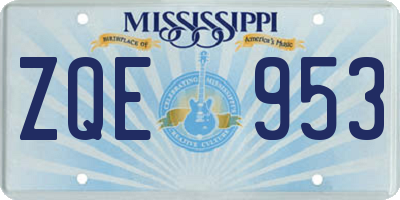 MS license plate ZQE953