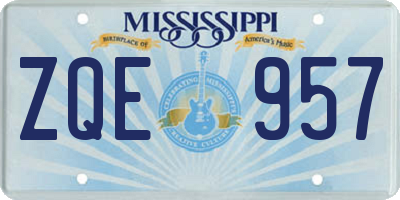 MS license plate ZQE957
