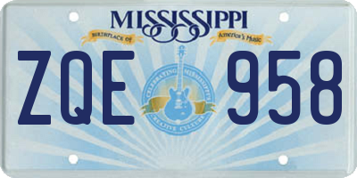 MS license plate ZQE958