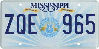 MS license plate ZQE965
