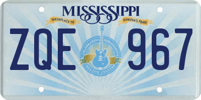 MS license plate ZQE967