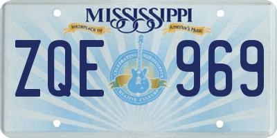 MS license plate ZQE969