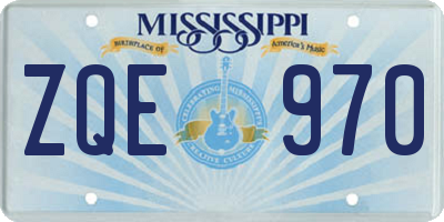MS license plate ZQE970