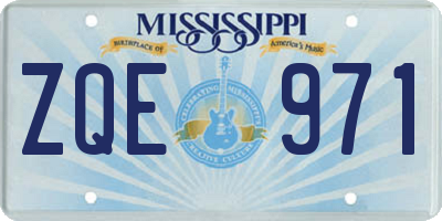 MS license plate ZQE971