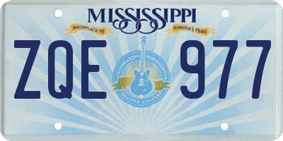 MS license plate ZQE977
