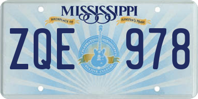 MS license plate ZQE978