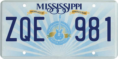 MS license plate ZQE981