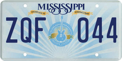 MS license plate ZQF044