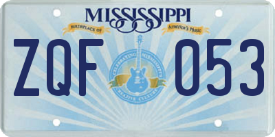 MS license plate ZQF053