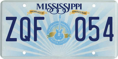 MS license plate ZQF054