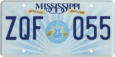 MS license plate ZQF055