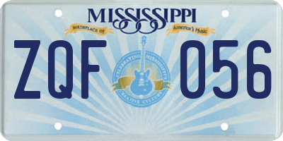 MS license plate ZQF056