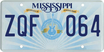 MS license plate ZQF064